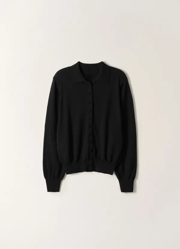 Muffin Button Cardigan (Black)