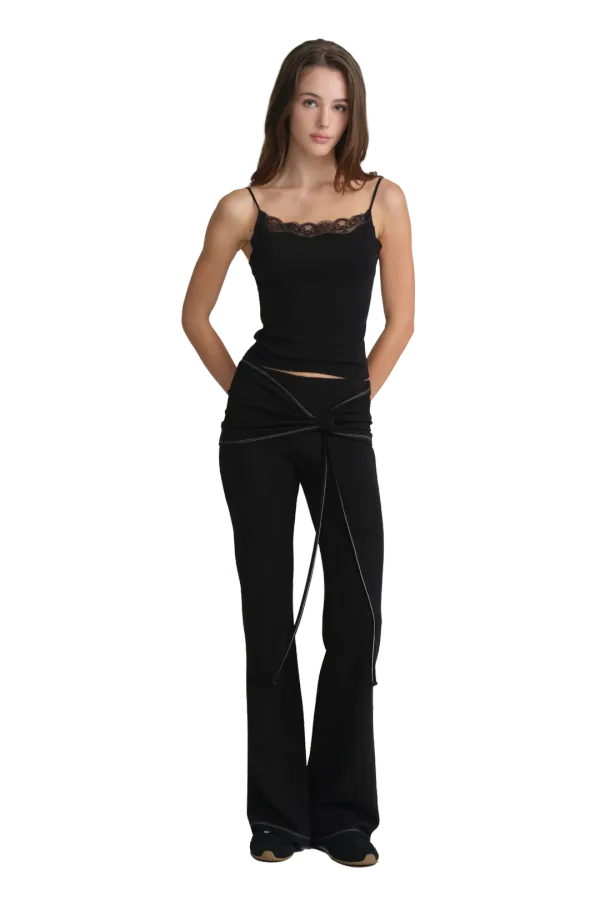 Swan lace sleeveless, Black