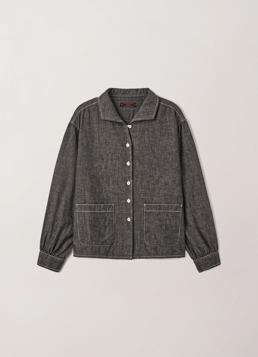 카이르 Washed Selvedge Chambray Blouse (Black) - Kair 상품 이미지 1