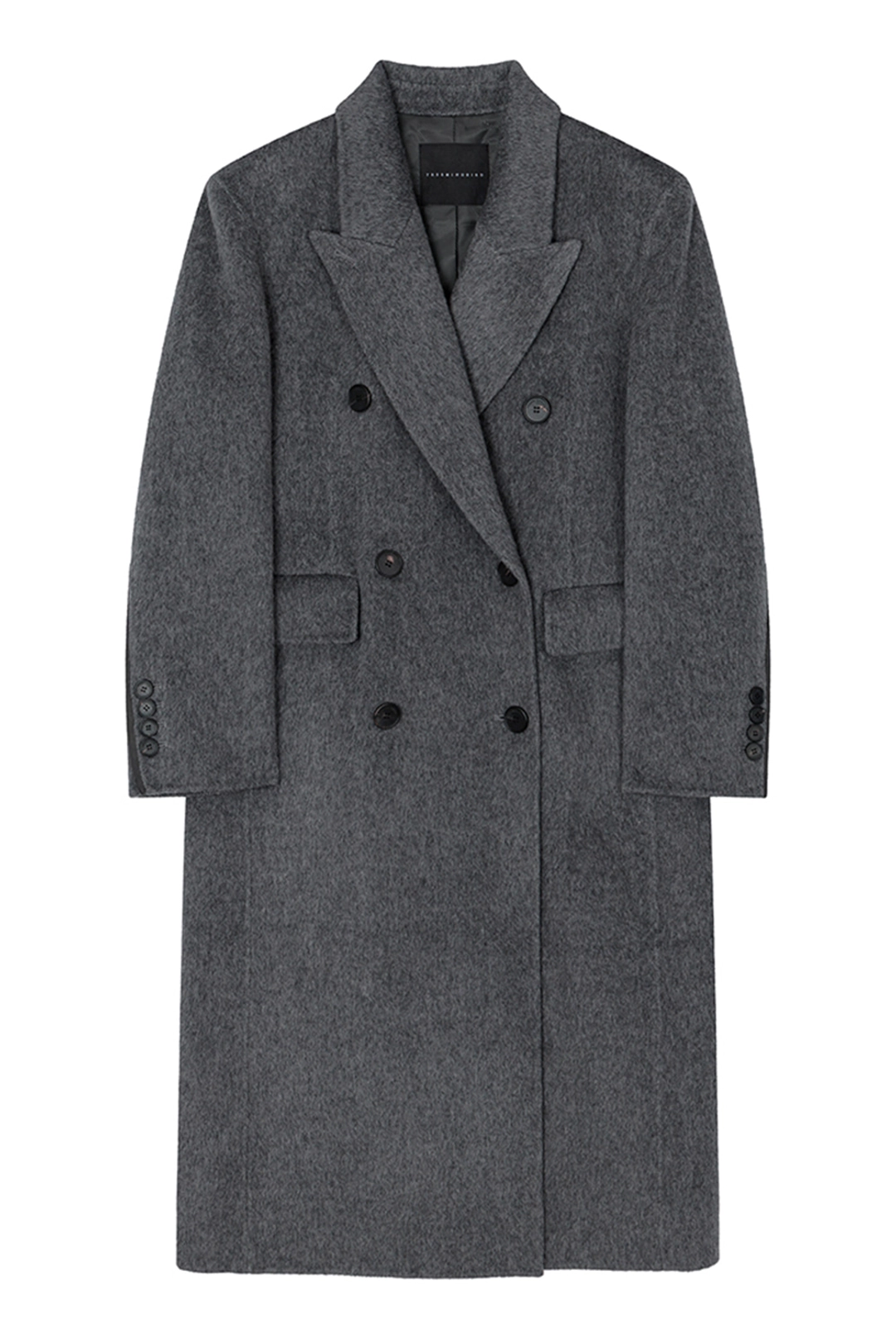 트리밍버드 Peaked-Lapel Double-Breasted Handmade Coat [ Gray ] 상품 이미지 1