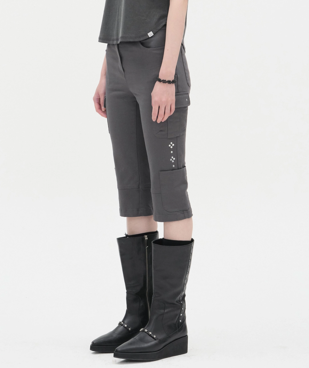 타입서비스 [2차] Stone Capri Pants [Charcoal] 상품 이미지 2