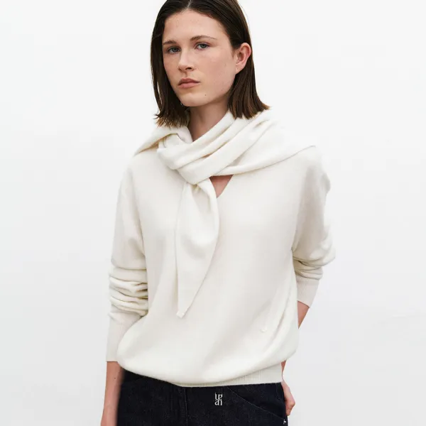 (T-7125)ESSENTIAL CASHMERE DEEP V-NECK KNIT