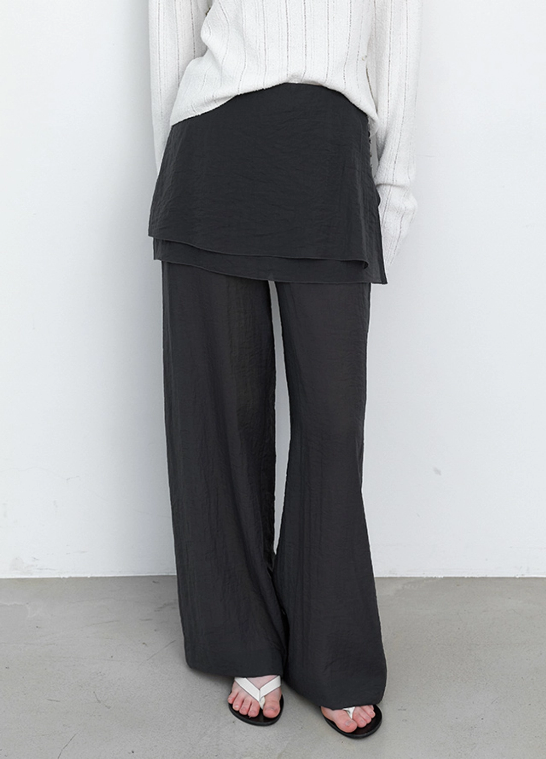 아뜰리에 나인 (PT-5750)BUTTON POINT WRAP SKIRT PANTS 상품 이미지 3