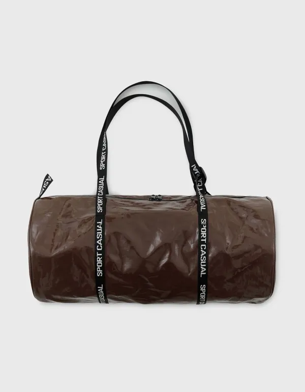 PATENT SPORTS GYM BAG (M) / Brown