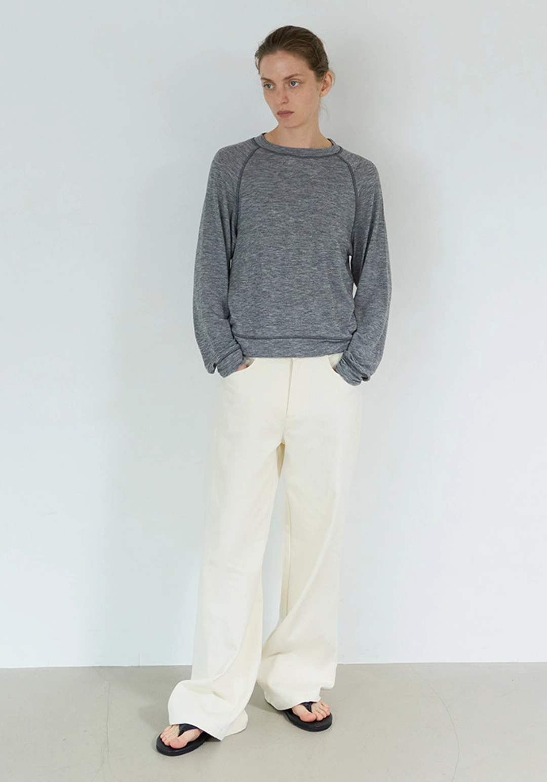 이브세이지 MTM sleeve Tee (Melange grey) 상품 이미지 2
