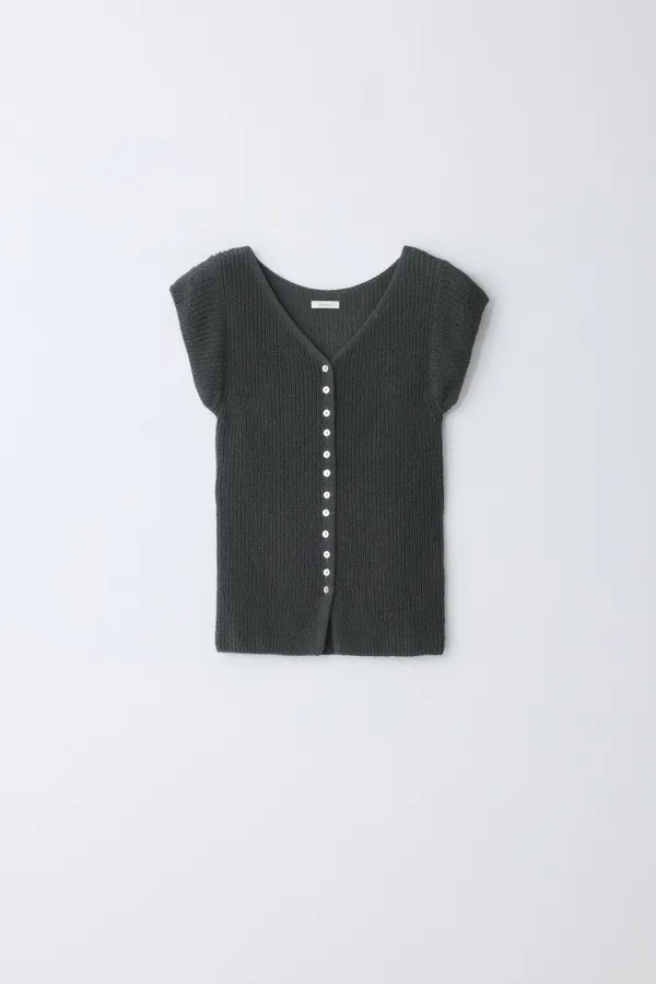Mori Cardigan_Charcoal