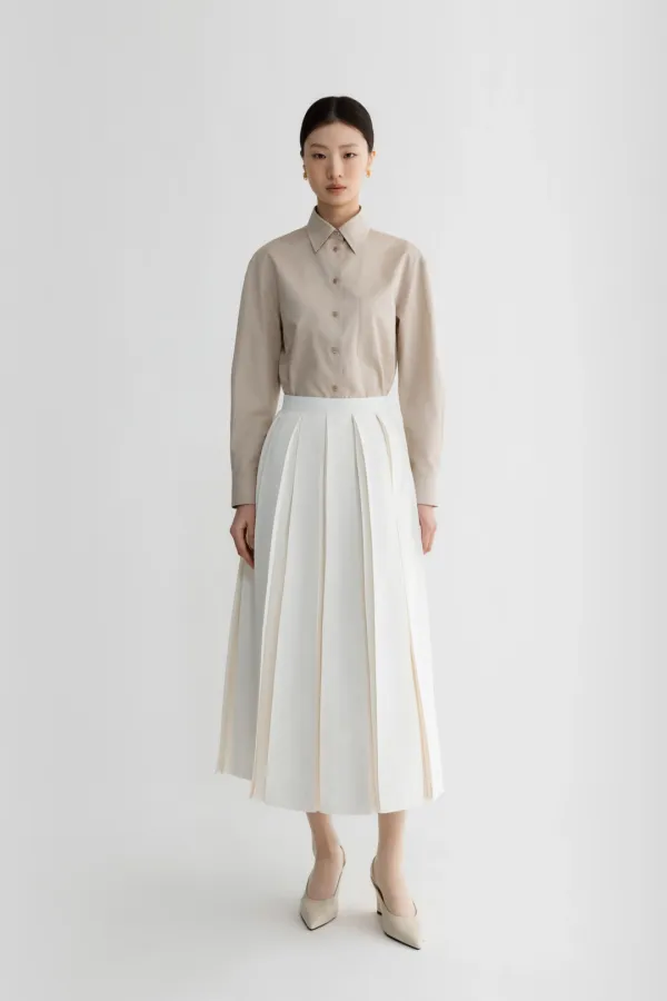 PLEATS SKIRT - WHITE