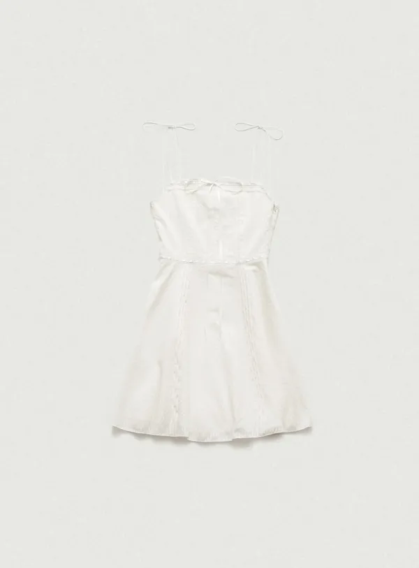 [Last Offer] Lace-Edged Sleeveless Mini Dress