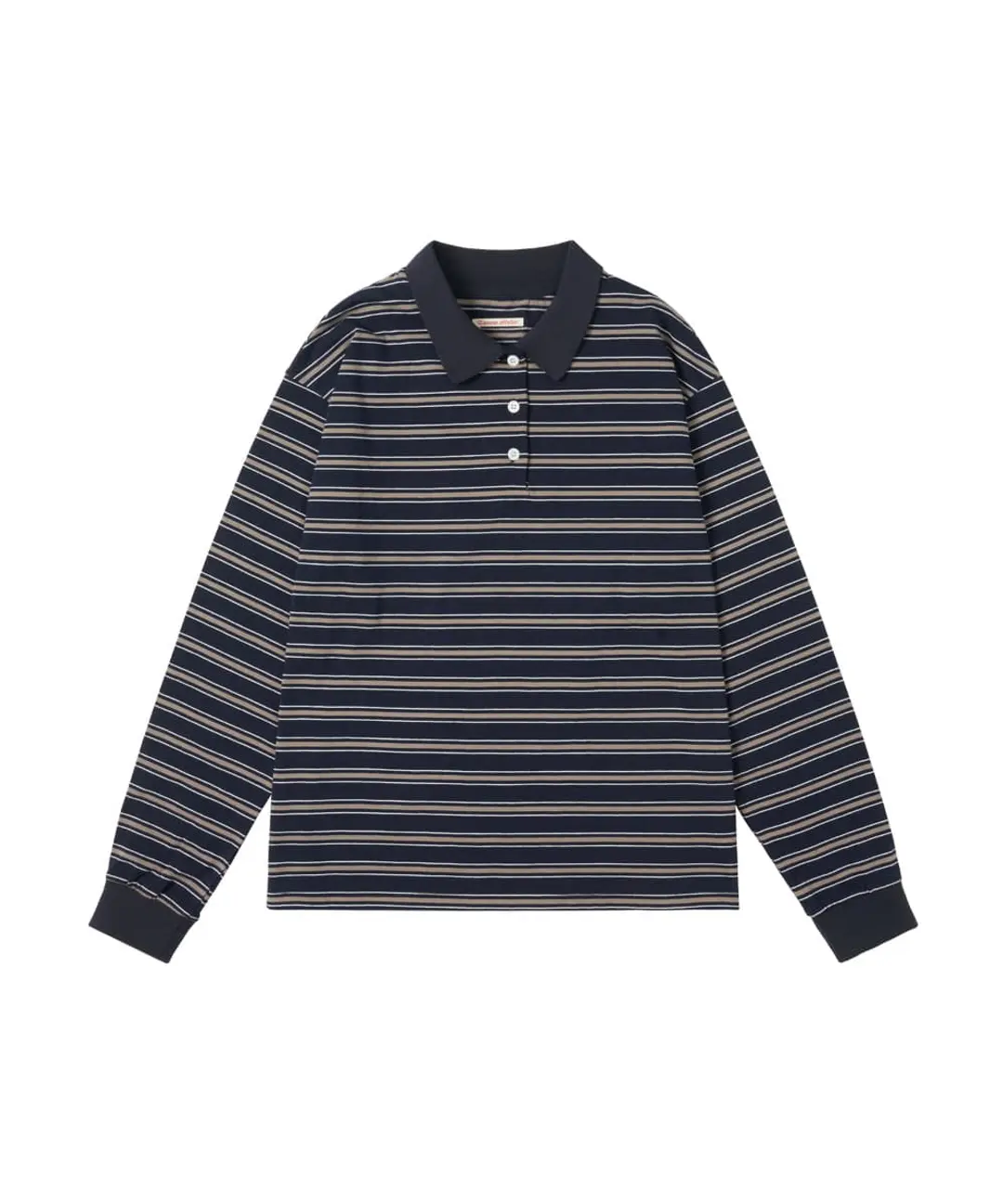 반원 아뜰리에 A3520 빈티지 스트라이프 칼라 티셔츠_Dark navy 상품 이미지 3