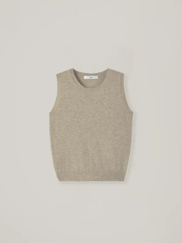 Bonnie cashmere knit vest - Beige