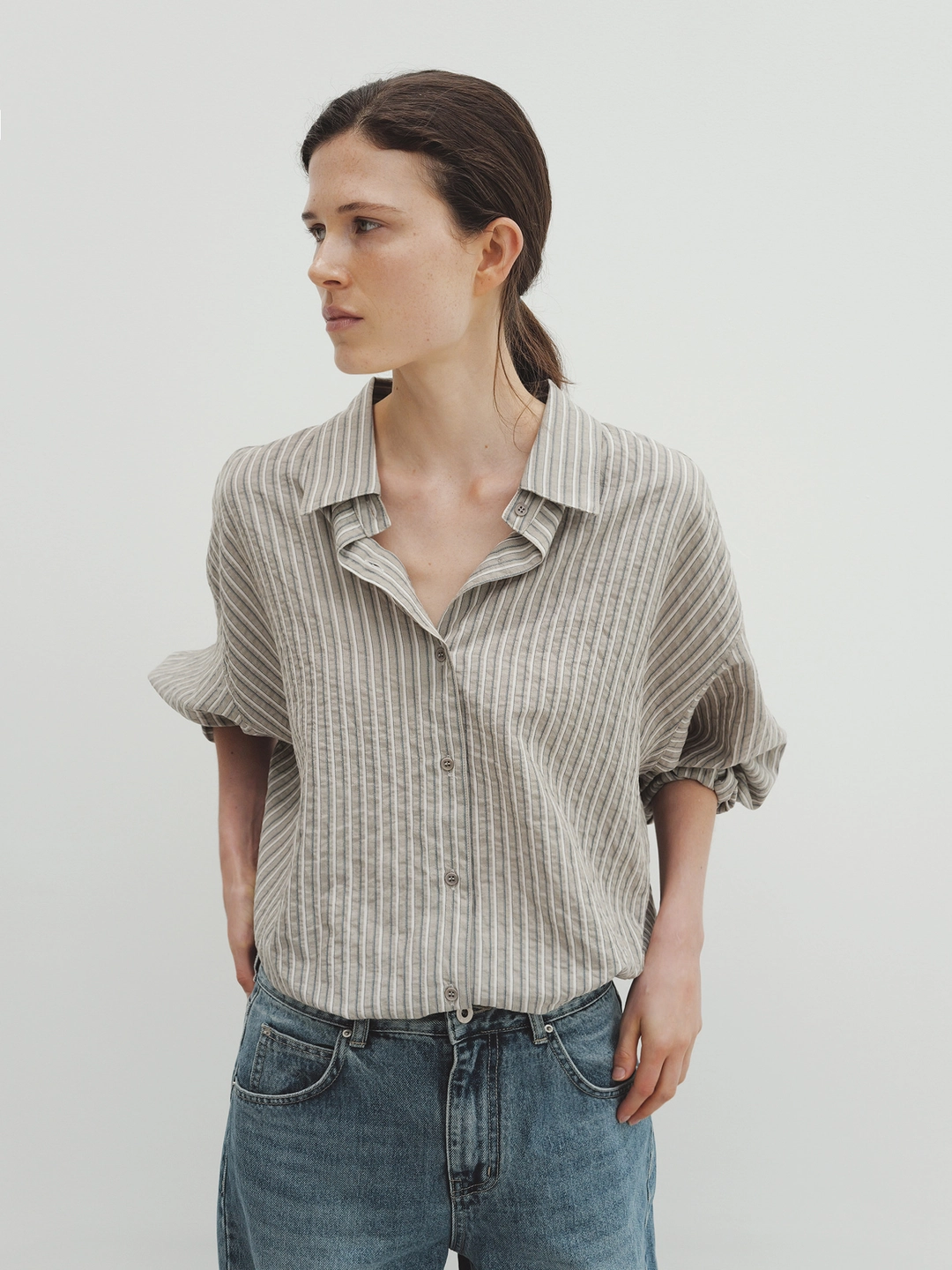 모이아 stripe shirt (ash) 상품 이미지 3