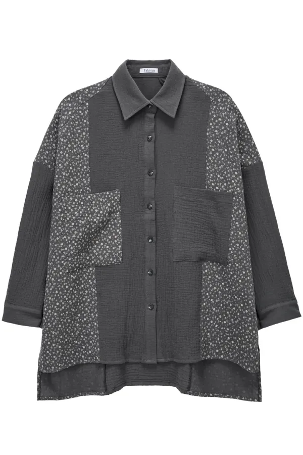 Bohemian Oversized Shirt_Charcoal