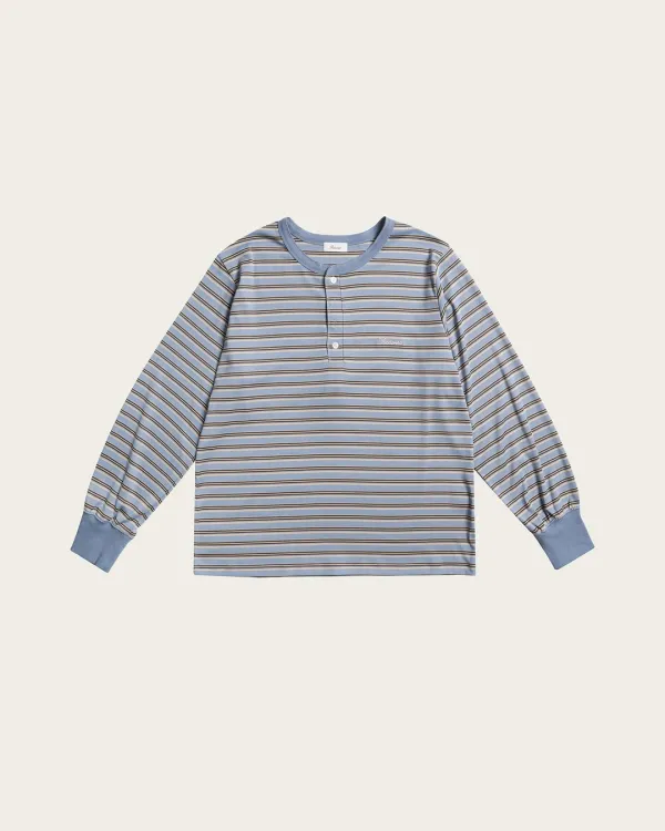 (2차) Dylan Long Sleeve Tee - Blue Striped