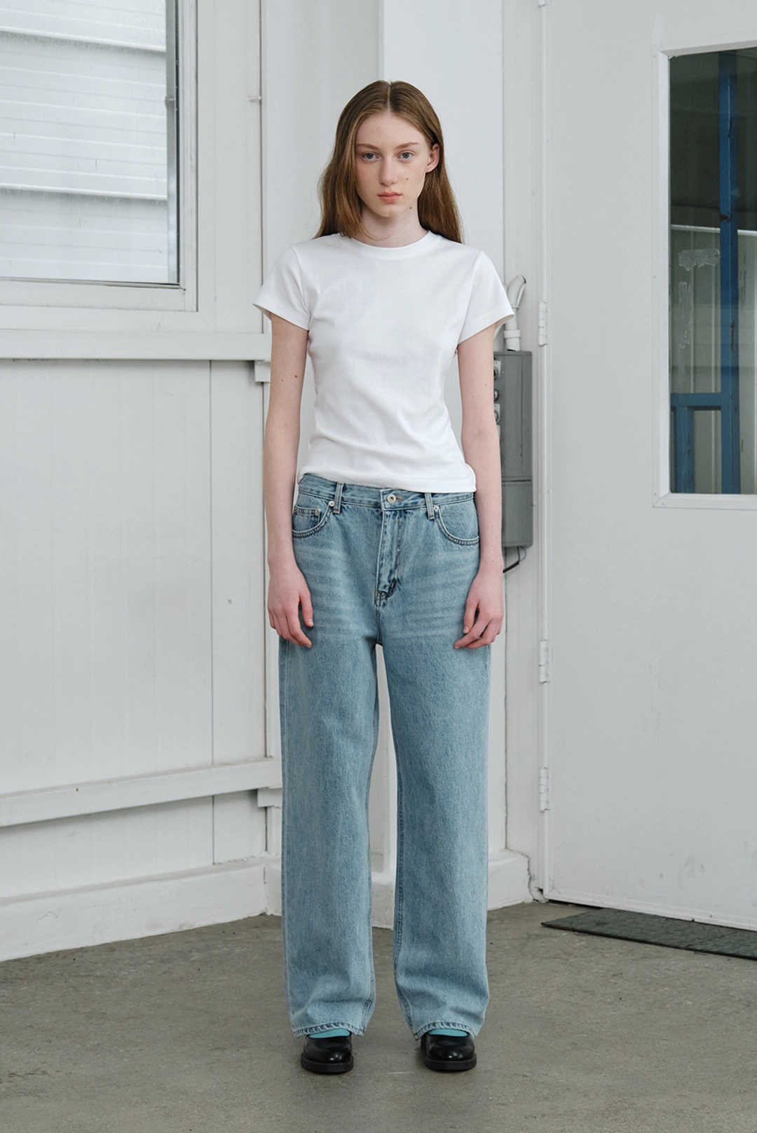 브렌다 브렌든 color half tee - white 상품 이미지 2