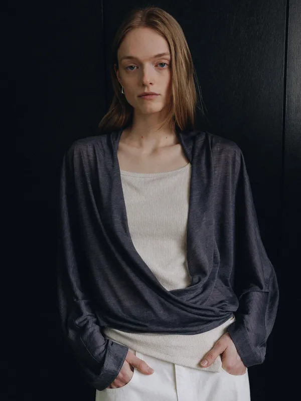 Sheer Jersey Drape Cardigan SW6ME789_2color