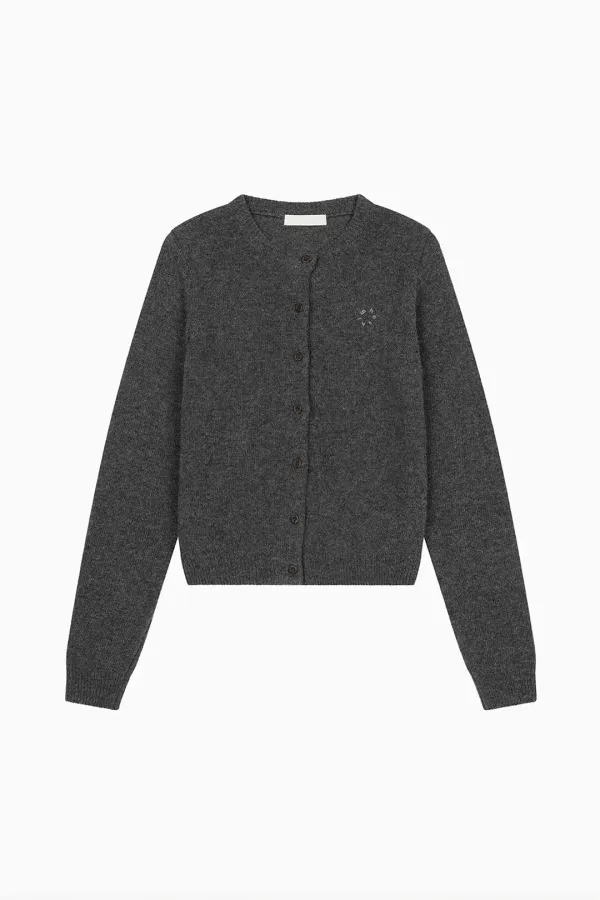 BASIC STANDARD CARDIGAN, GRAY