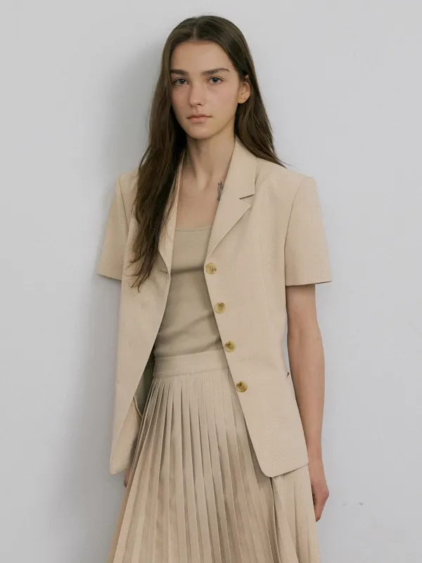 ONE BUTTON LINE BLAZER_2COLOR