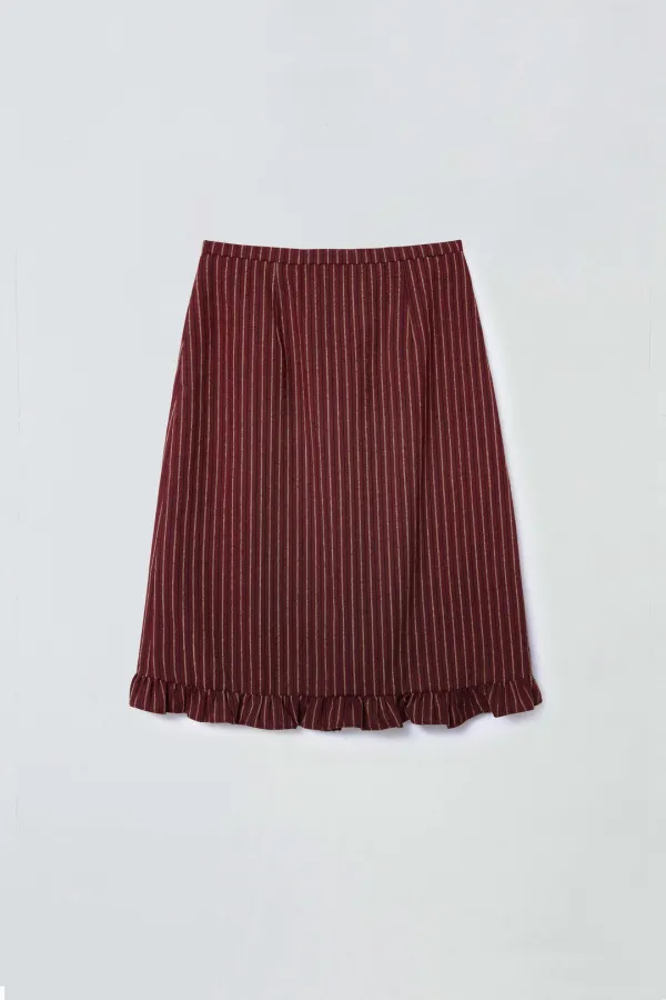 [3차 리오더] FRILL MIDI SKIRT_RED