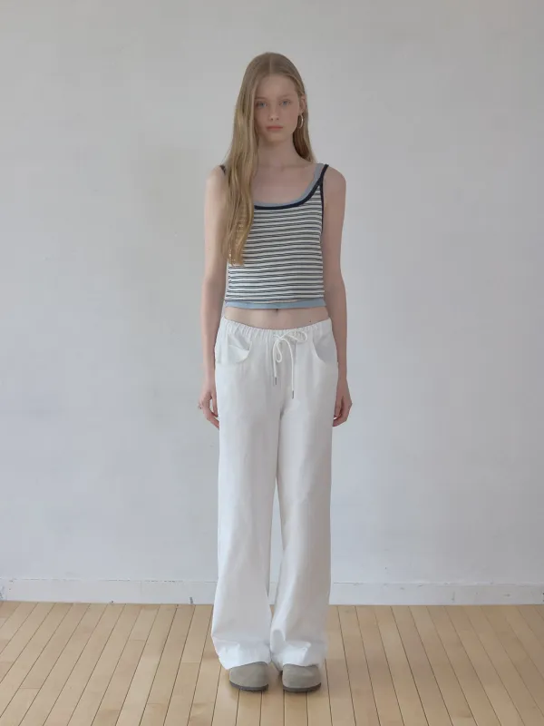 worn cotton pants (white)