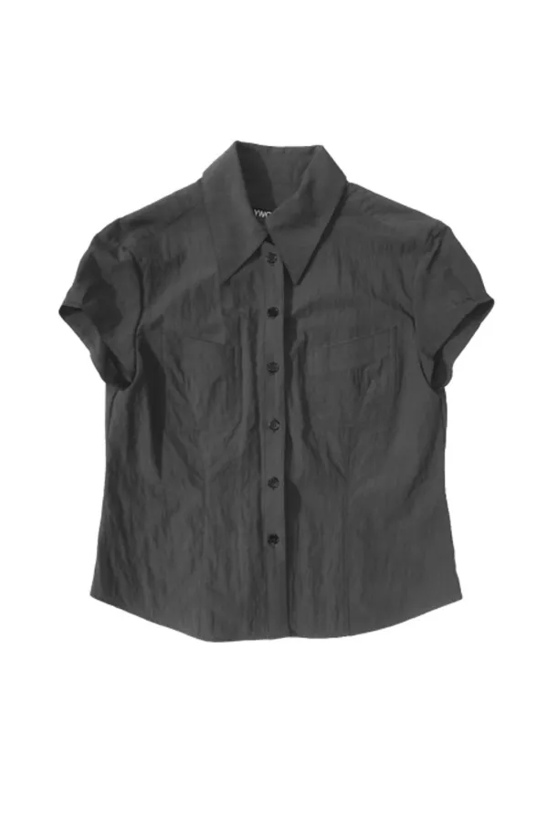 Nylon Puff  Shirt, Ash