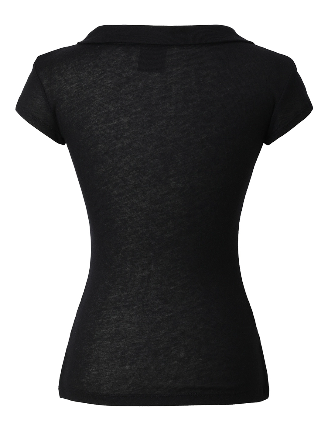 이네기 [3rd Reorder] Veiled Collar Short Sleeve (black) 상품 이미지 3