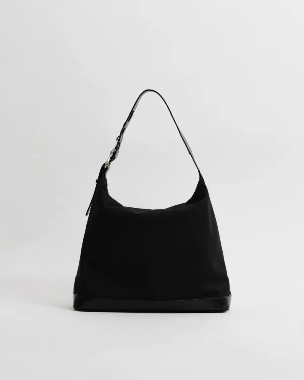 SAC TRESSÉ HOBO TOILE BLACK