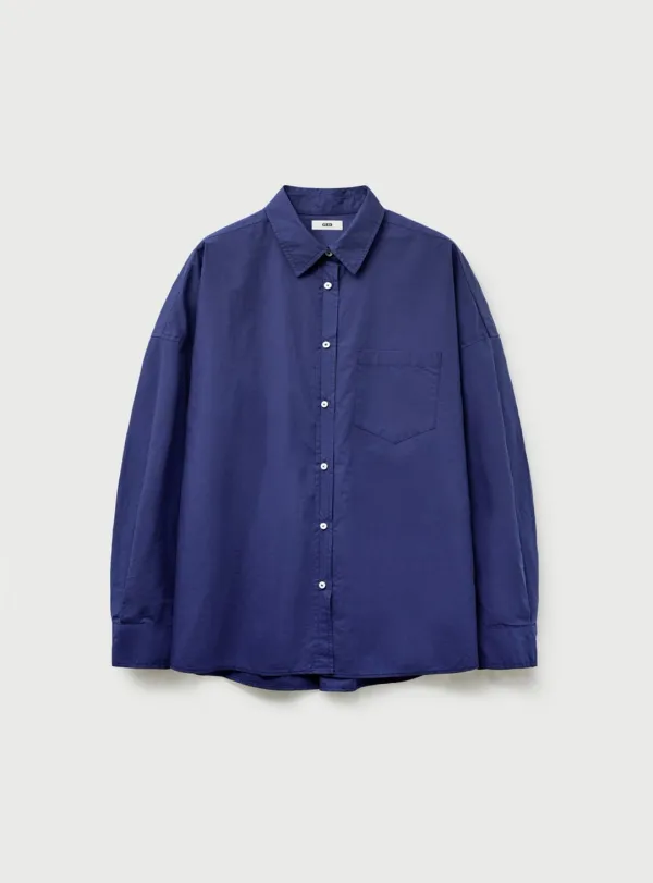 OVERSIZED COTTON SHIRT - BLUE