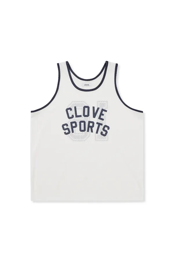 [25SS clove] Sports Mesh Tank Top (White)