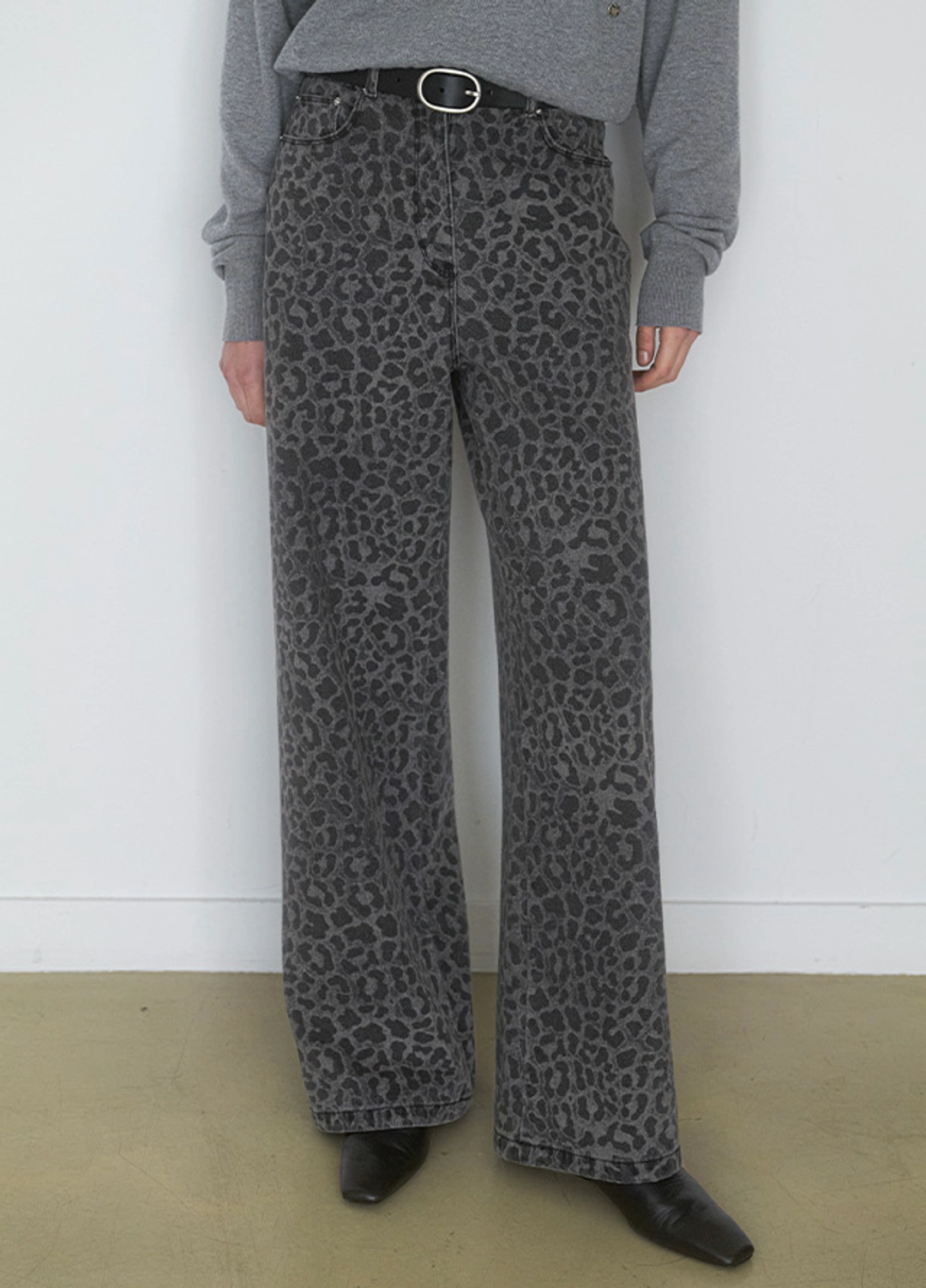 아뜰리에 나인 (PT-5736)WARM LEOPARD WIDE LEG PANTS 상품 이미지 2