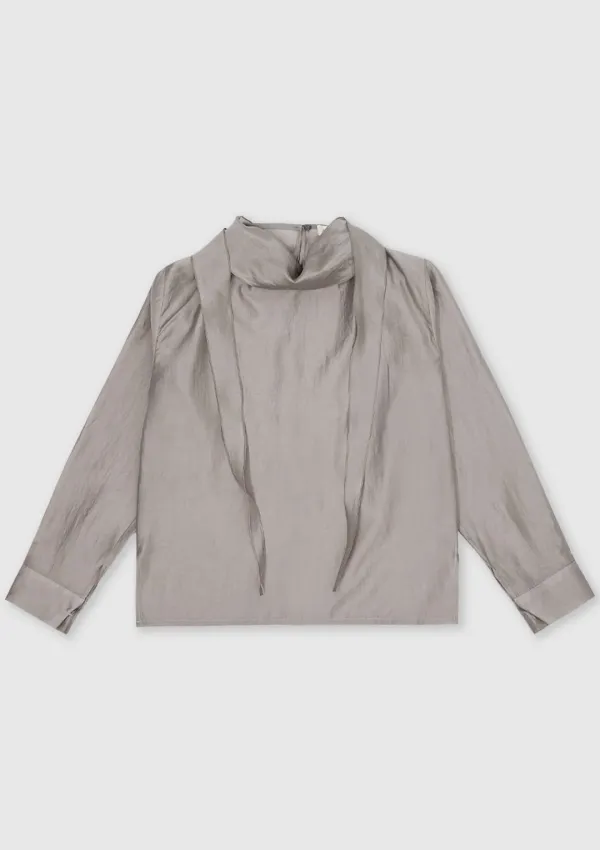 Tie Blouse (Gray)