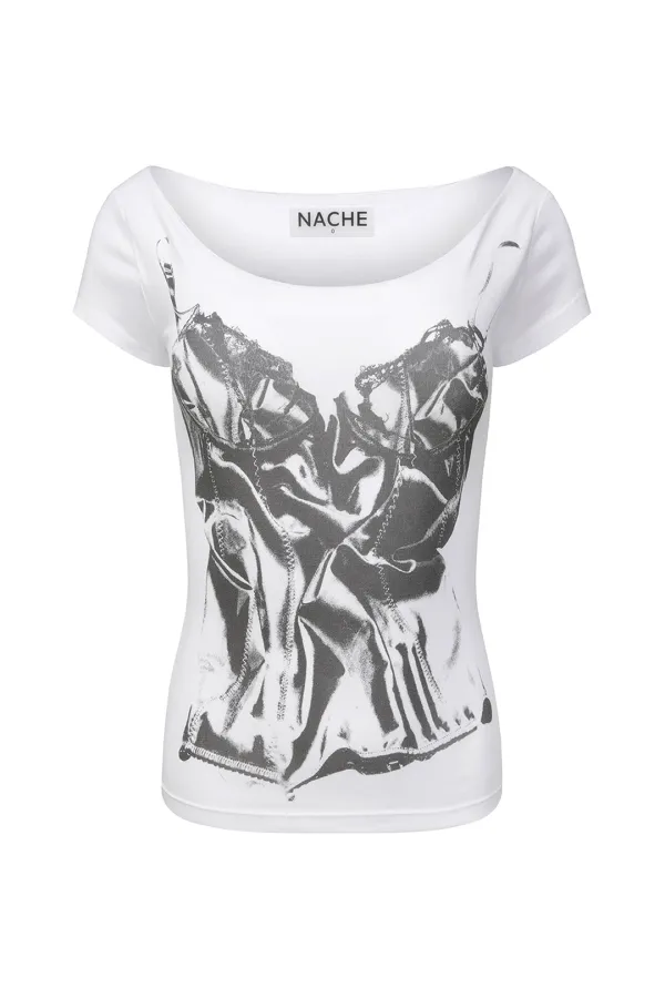 SLIP X-RAY PRINTED T-SHIRT IVORY