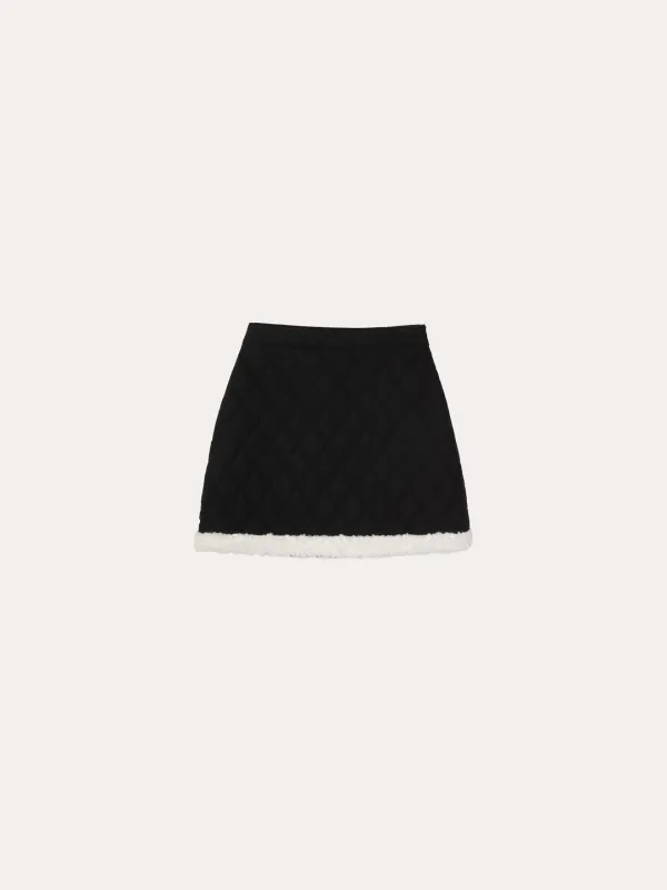 엔노브 퀼팅 스커트[BLACK]*오늘 출발