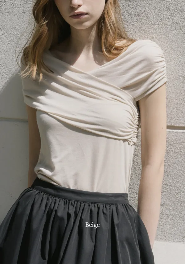 Rowan Shirring Off-Shoulder Top