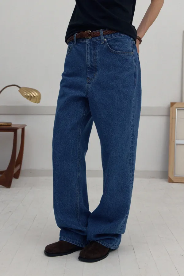 wide fit denim - blue