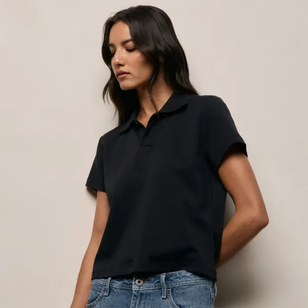 Cotton Jersey Polo - Black