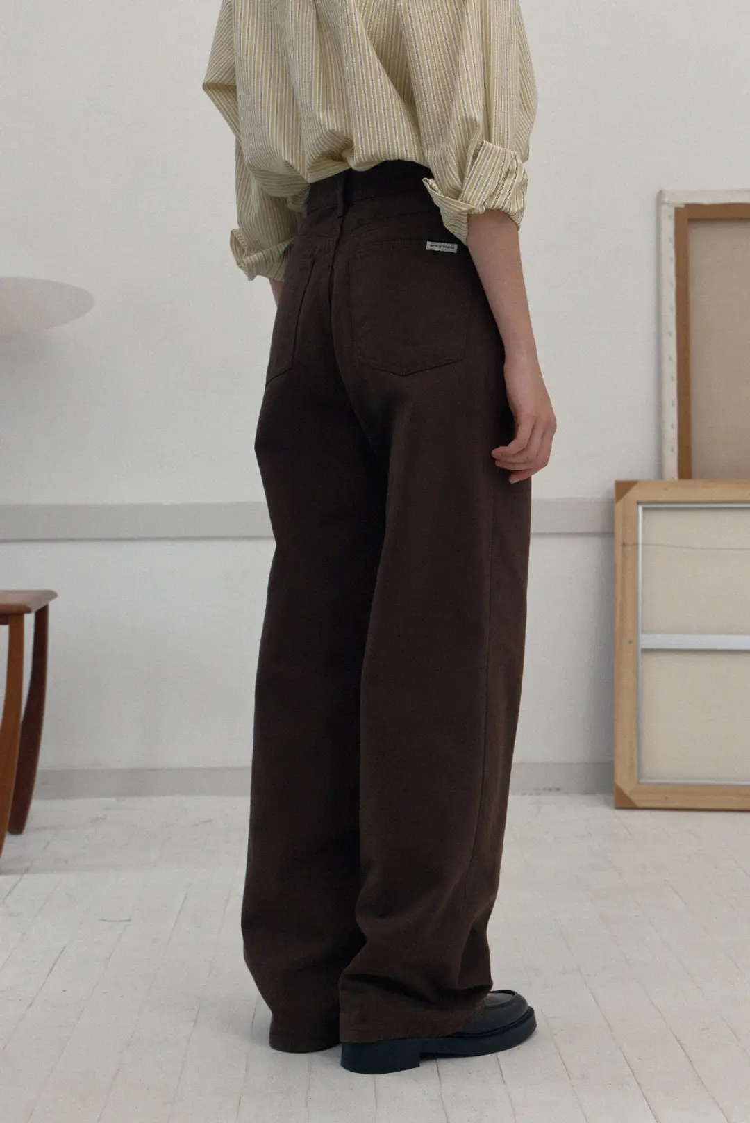 colour cotton pants - brown