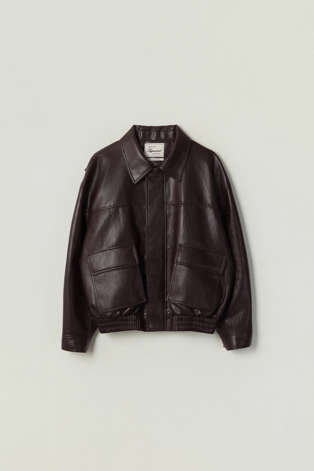 세이지먼트 SEAN LEATHER BLOUSON JACKET_BURGUNDY BROWN 상품 이미지 1
