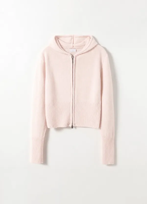 Cash Wool Hood Zip-up (Baby Pink)
