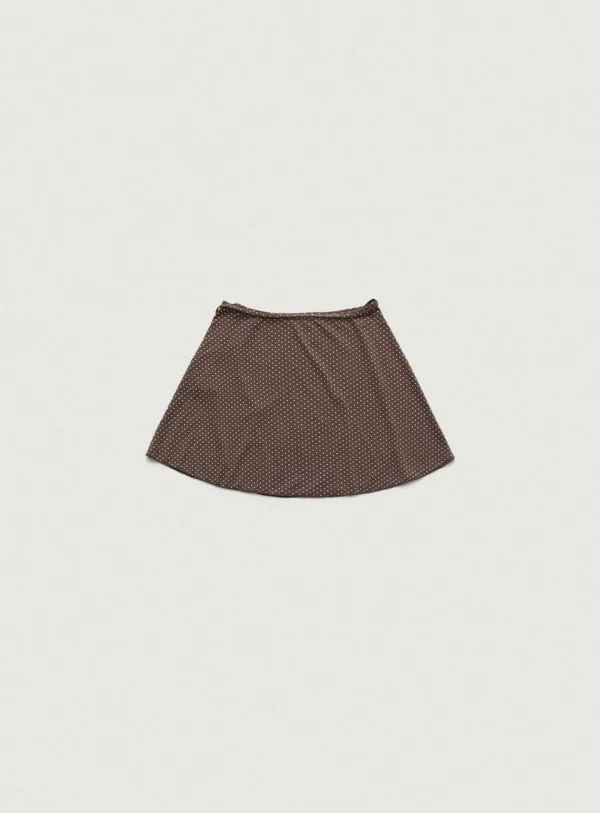 Dot Ruffle Bikini Wrap Skirt