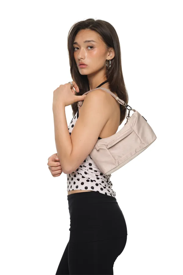 SATIN HOBO BAG (BEIGE)