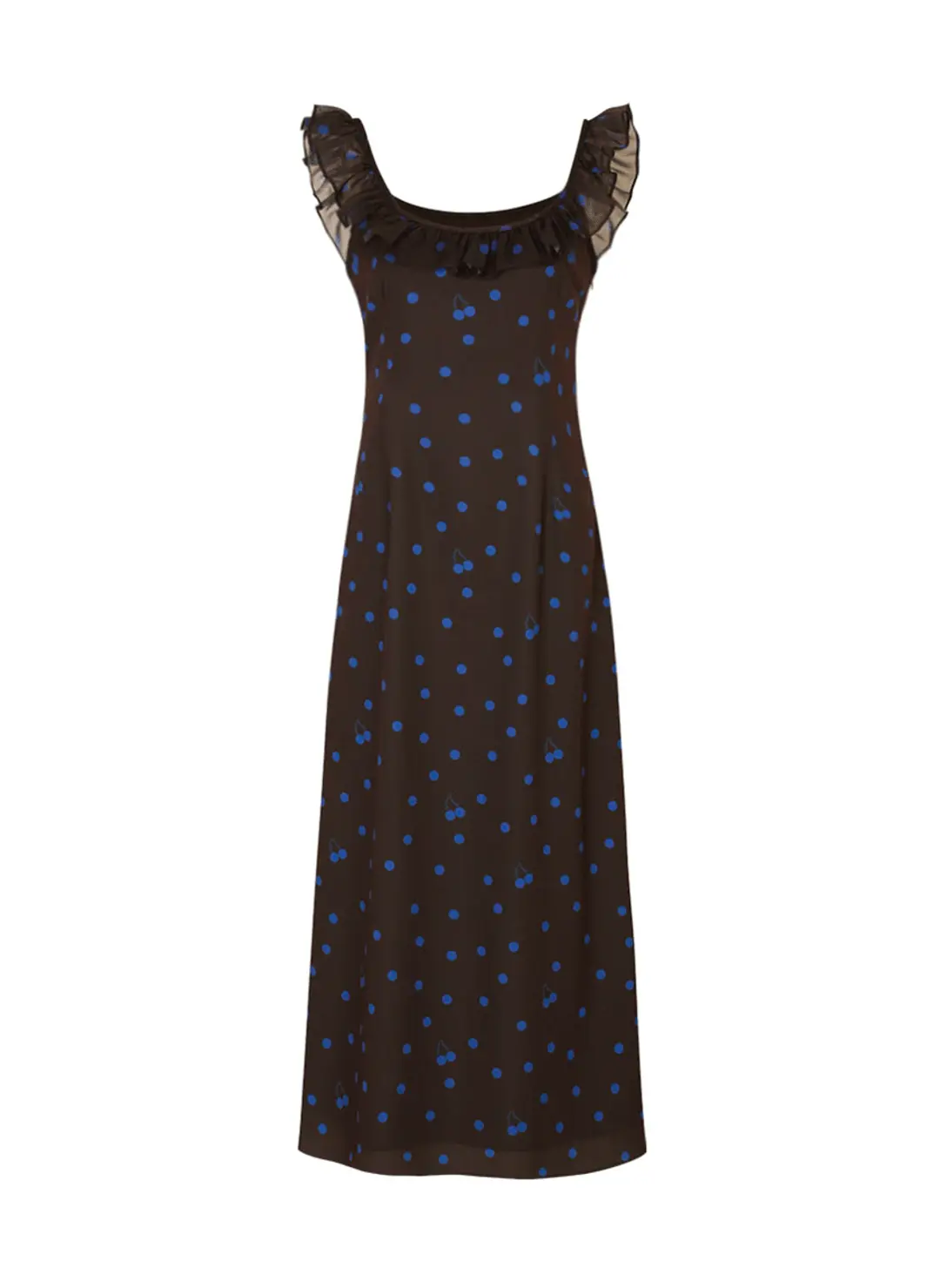 루루서울 Cherry Dot Frill Dress (Brown) 상품 이미지 1