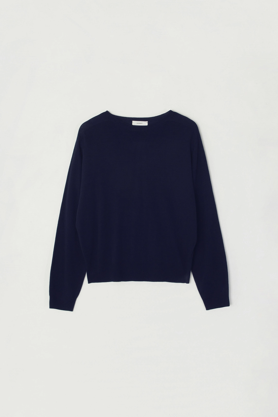 세이지먼트 SEIRA WHOLEGARMENT ROUND-NECK KNIT_NAVY 상품 이미지 1