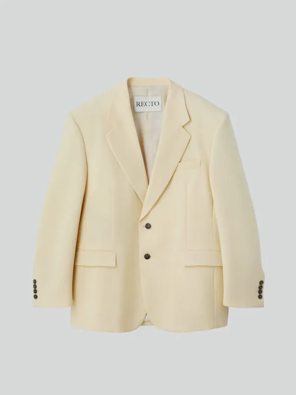 OVERSIZED STRUCTURED WOOL JACKET (BUTTER BEIGE)