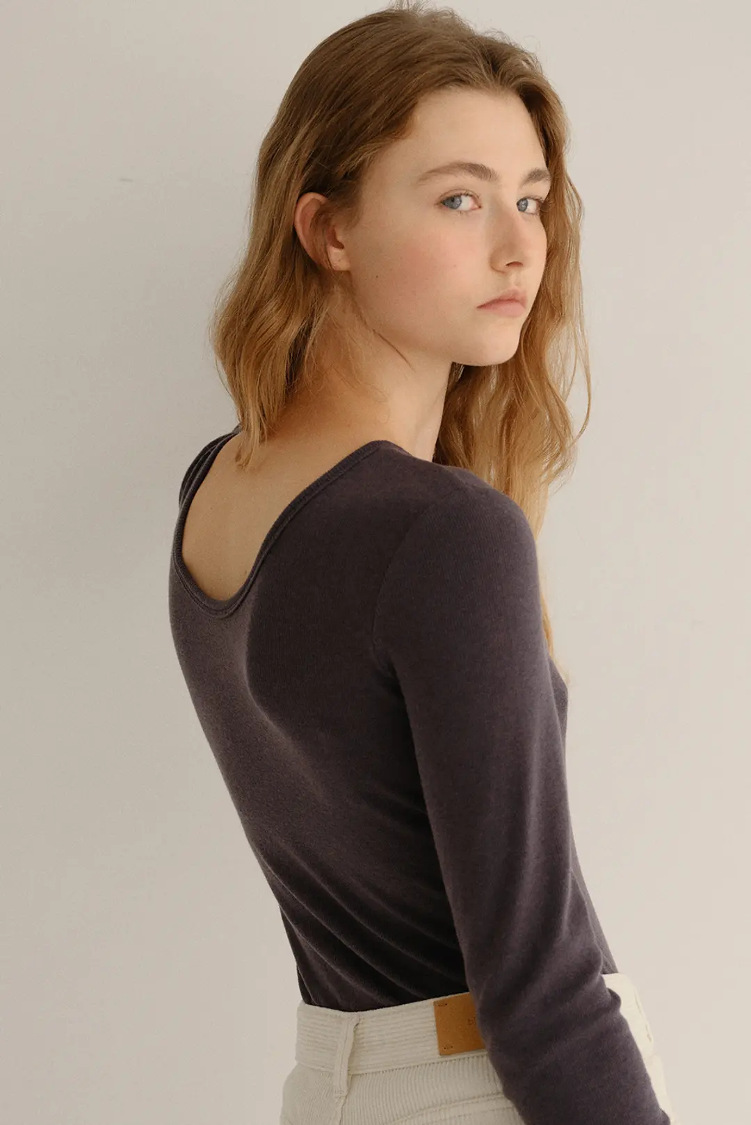 블랭크공삼 wool blend scoop neck t-shirt (3colors) 상품 이미지 1