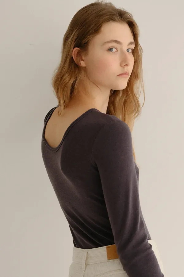 wool blend scoop neck t-shirt (3colors)