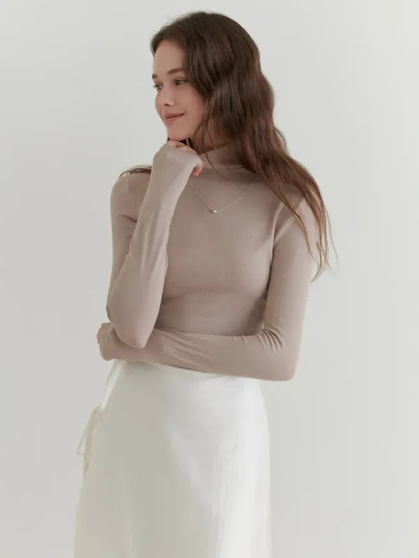 Of turtleneck t-shirt (mocha)
