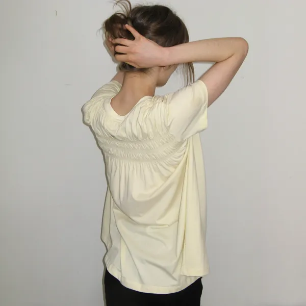 SMOKED FLARE T SHIRT SOFT YELLOW