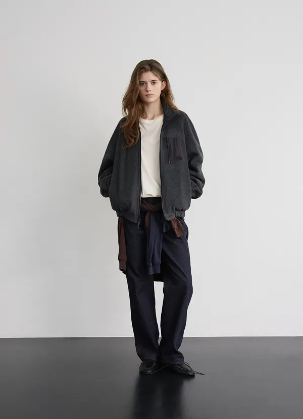 Polren Reversible Fleece Jacket_Charcoal