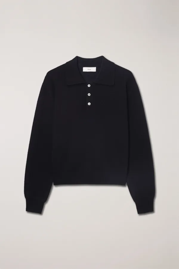 UNISEX CASHMERE COLLARED SWEATER BLACK