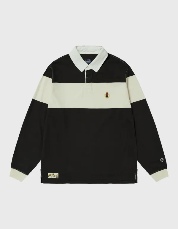 CREST WASHED 7.5S RUGBY SHIRT / Black